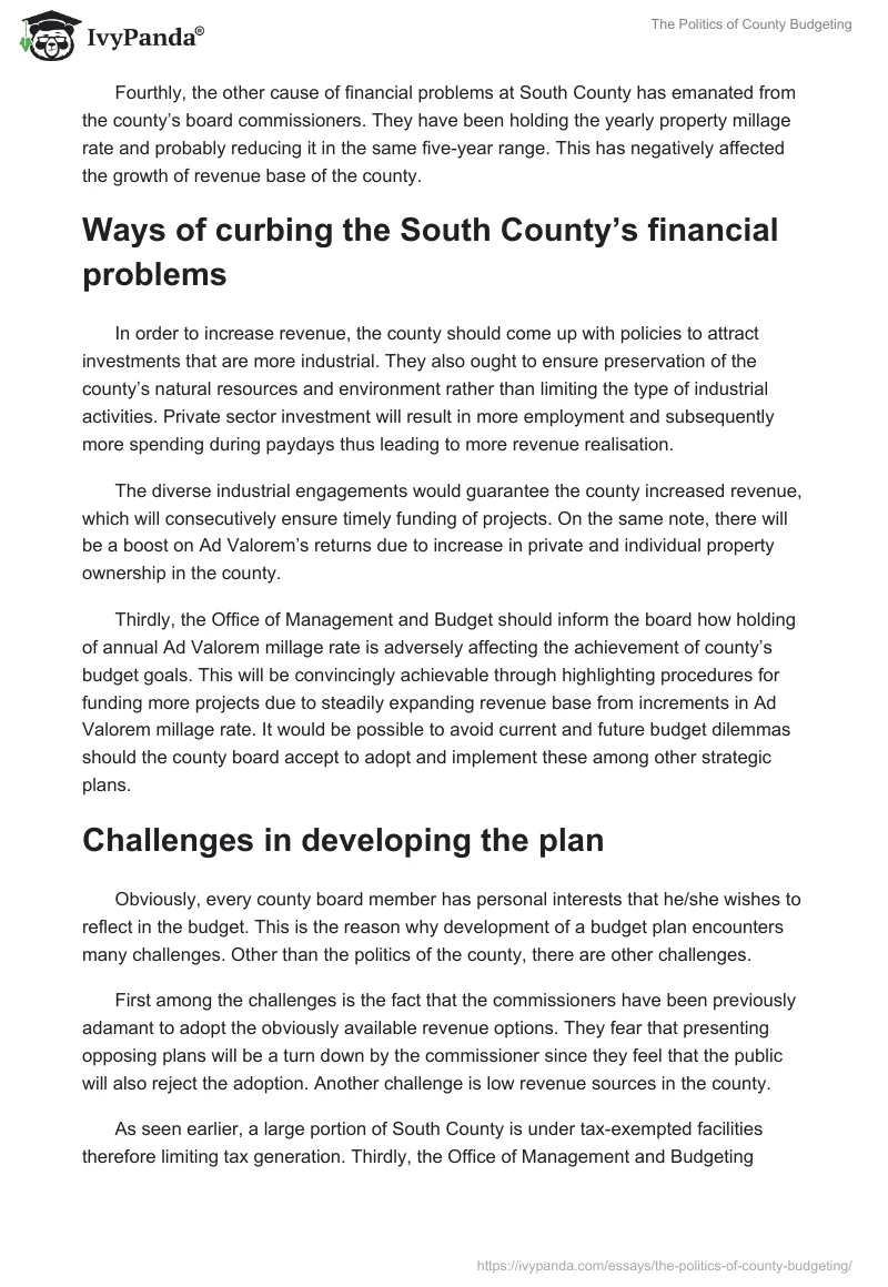 The Politics of County Budgeting. Page 2