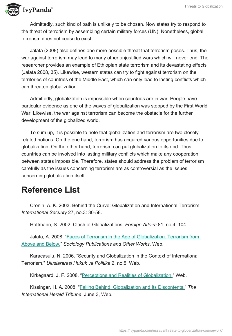 Threats to Globalization. Page 2