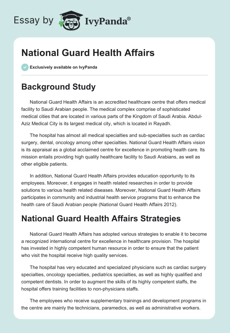 National Guard Health Affairs. Page 1