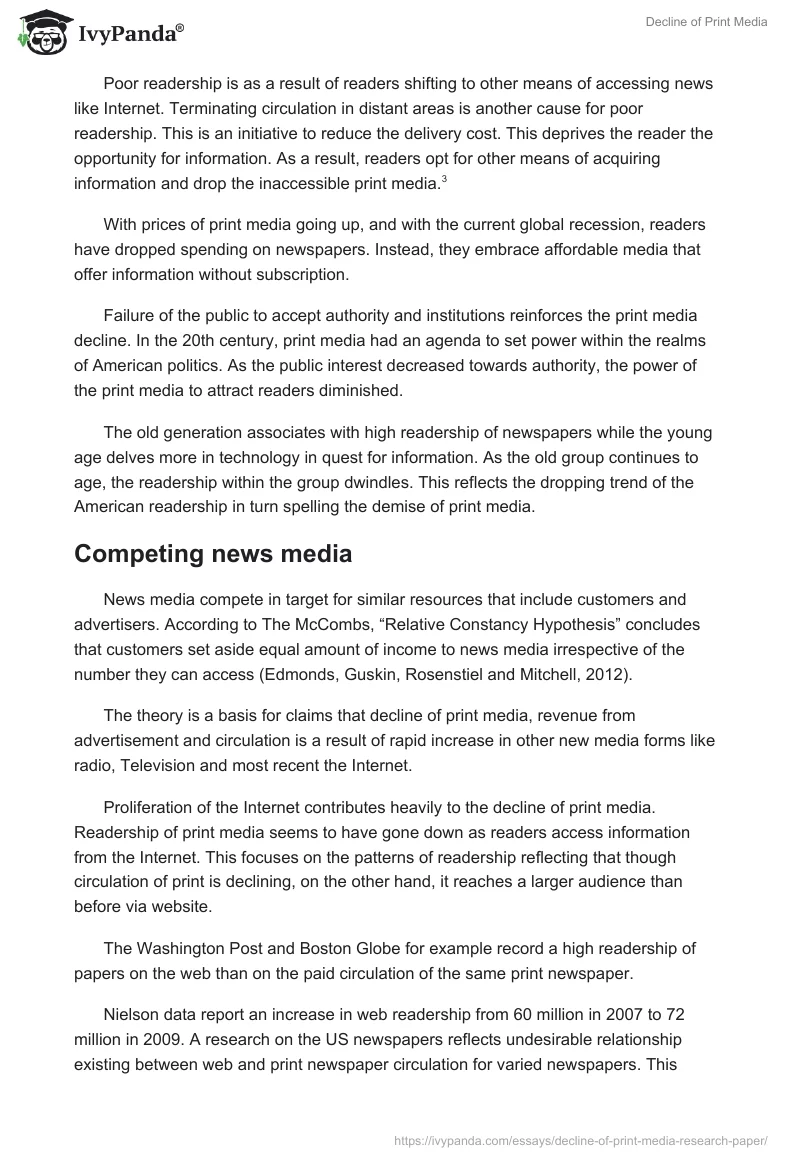 Decline of Print Media. Page 4