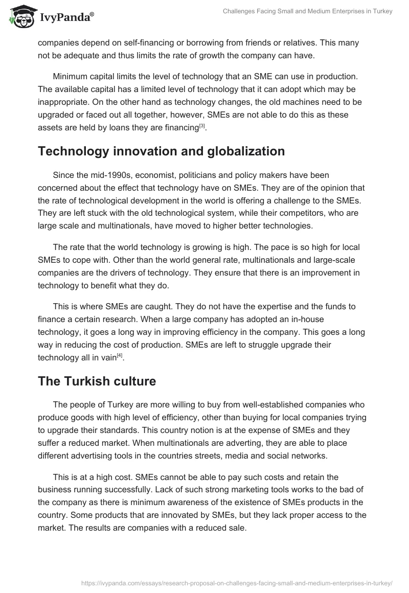 Challenges Facing Small and Medium Enterprises in Turkey. Page 4