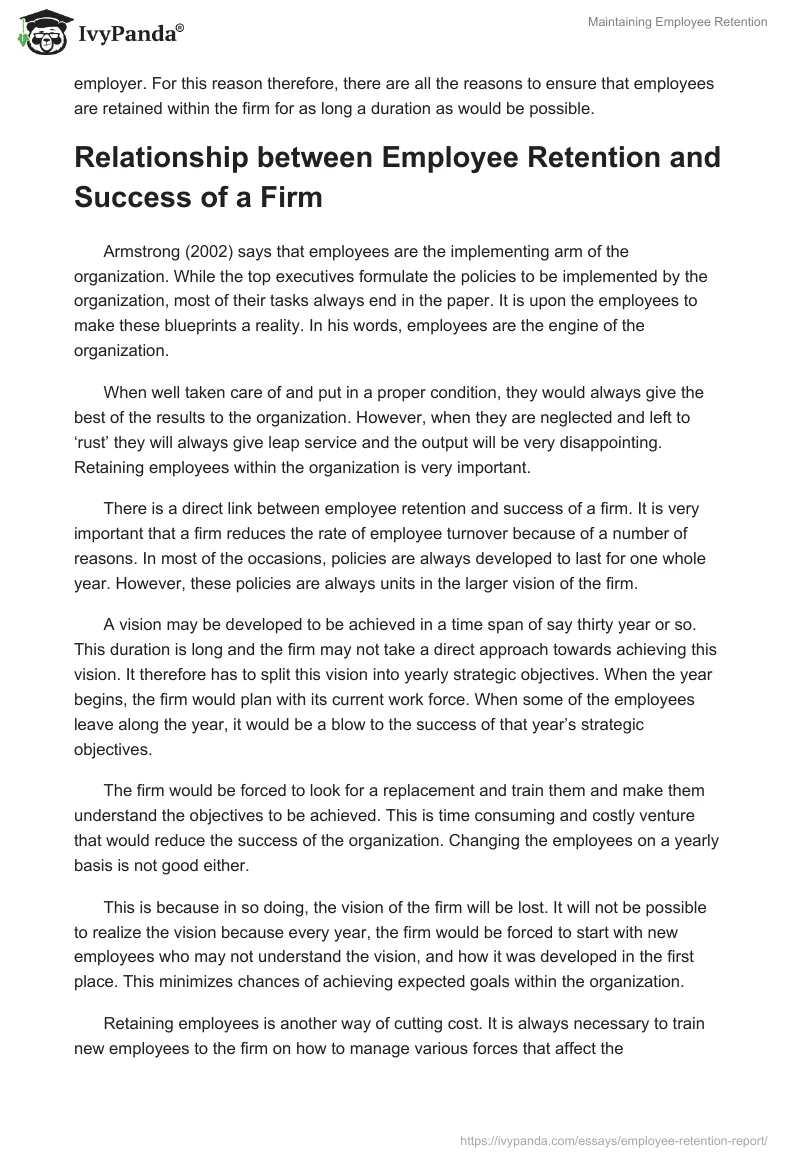 Maintaining Employee Retention. Page 3