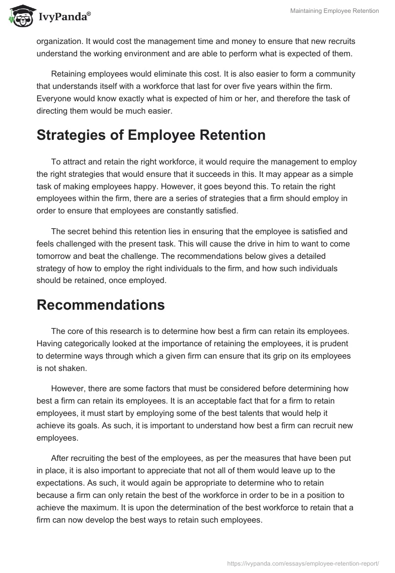 Maintaining Employee Retention. Page 4