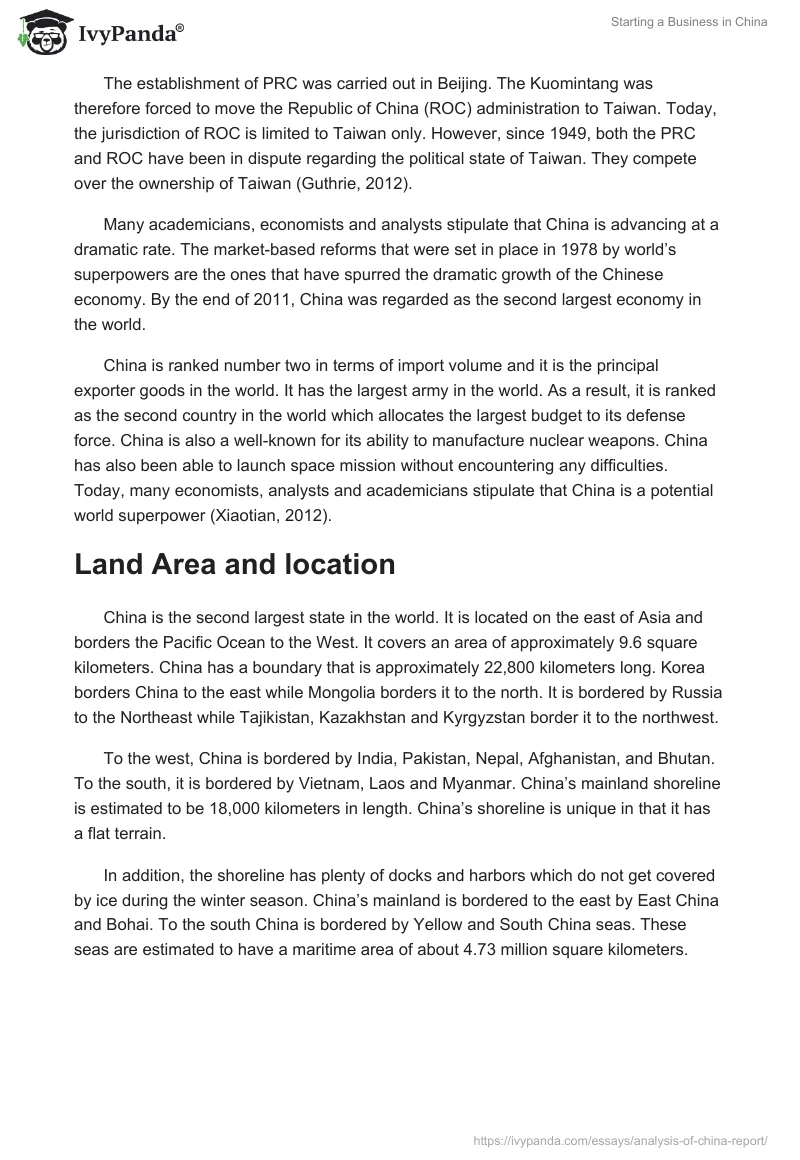 Starting a Business in China. Page 2