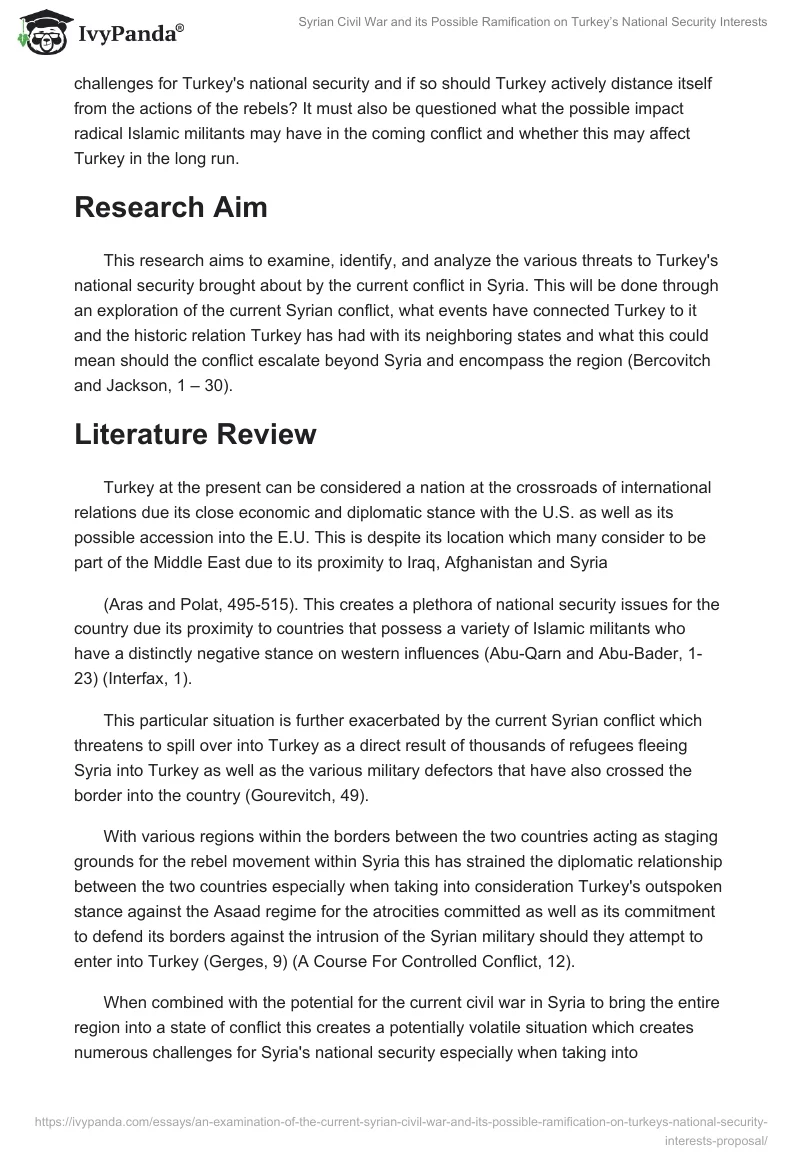 Syrian Civil War and Its Possible Ramification on Turkey’s National Security Interests. Page 2