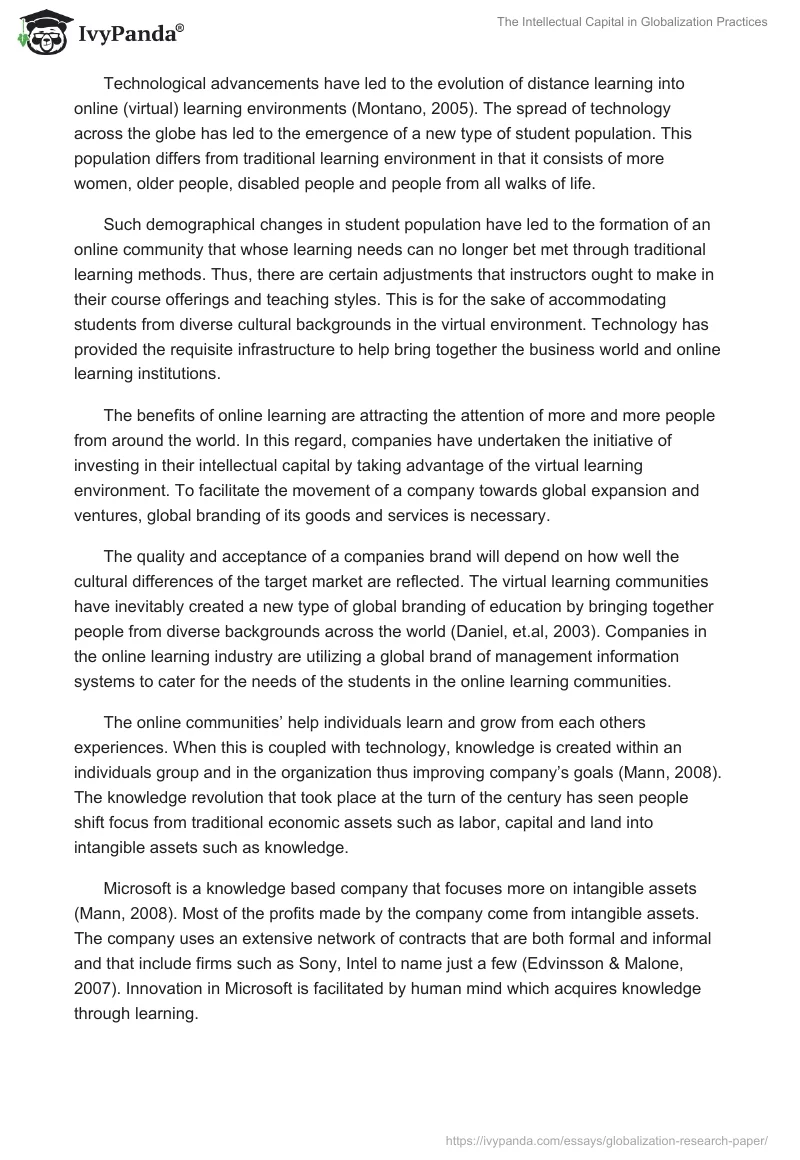 The Intellectual Capital in Globalization Practices. Page 3