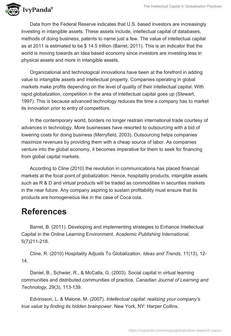 The Intellectual Capital in Globalization Practices. Page 4