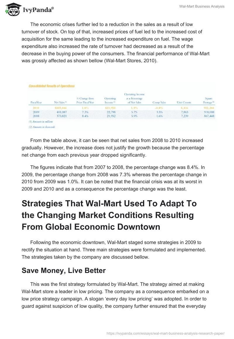 Wal-Mart Business Analysis. Page 3