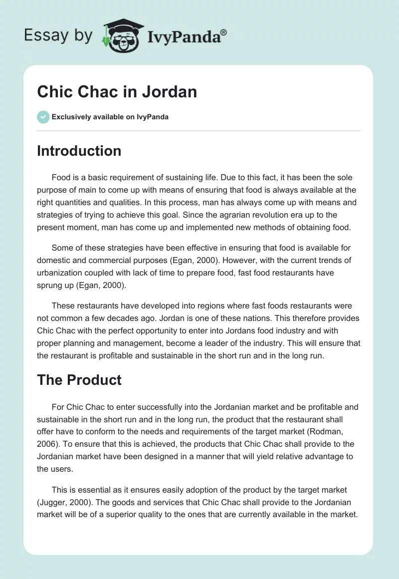 Chic Chac in Jordan. Page 1