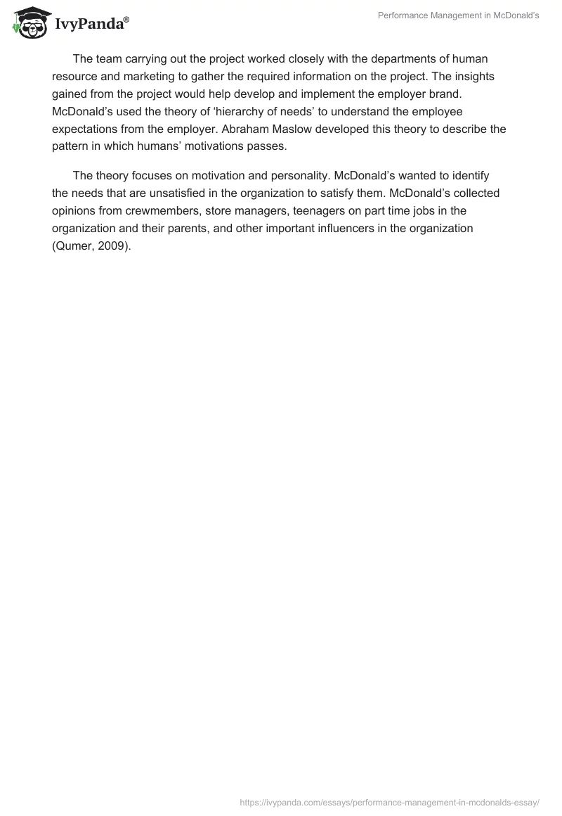 Performance Management in McDonald’s. Page 4