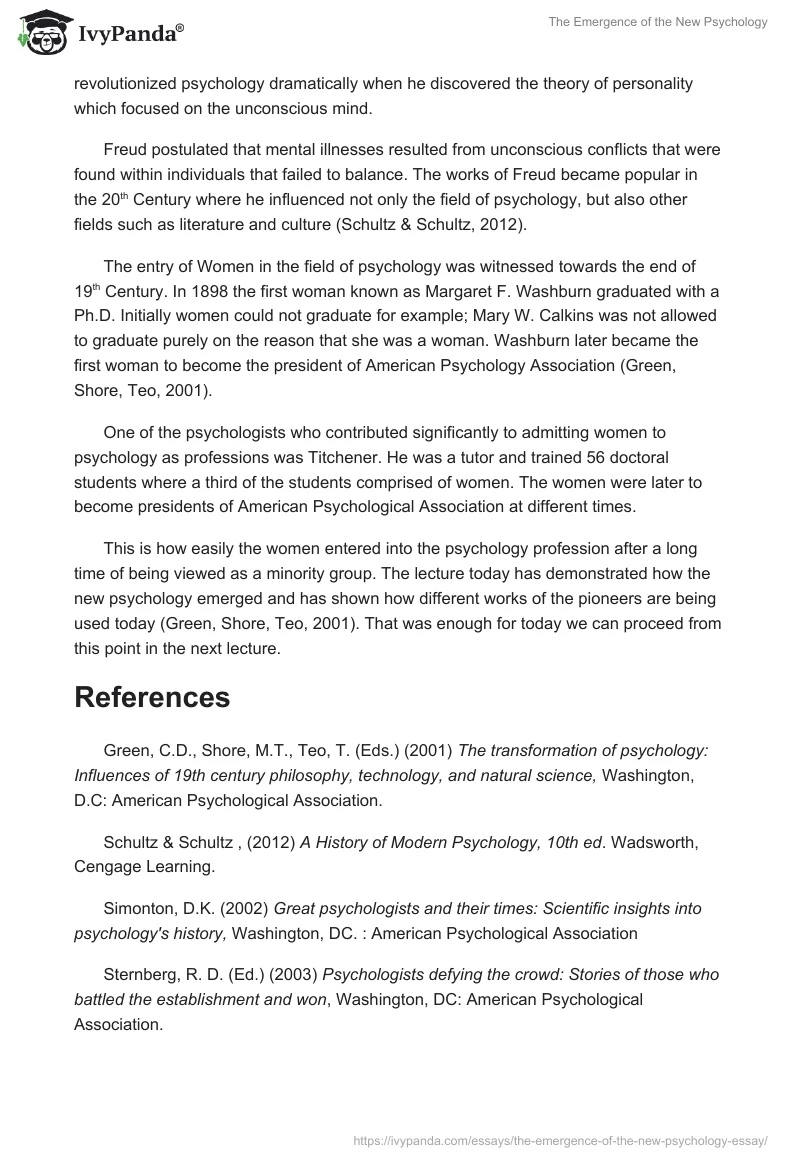 The Emergence of the New Psychology. Page 2
