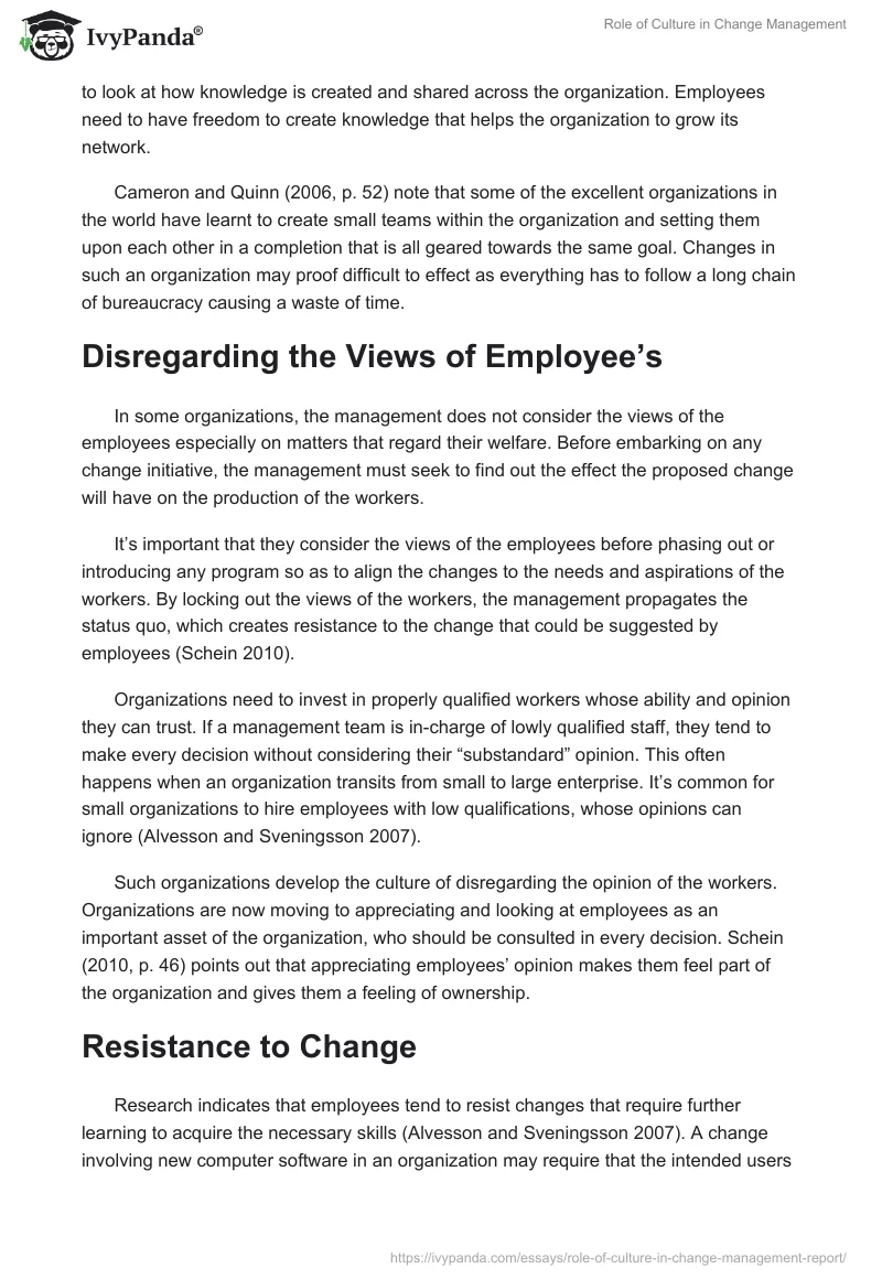 Role of Culture in Change Management. Page 5