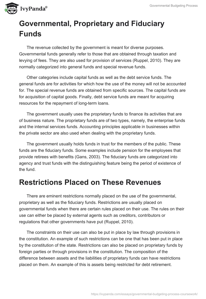 Governmental Budgeting Process. Page 2