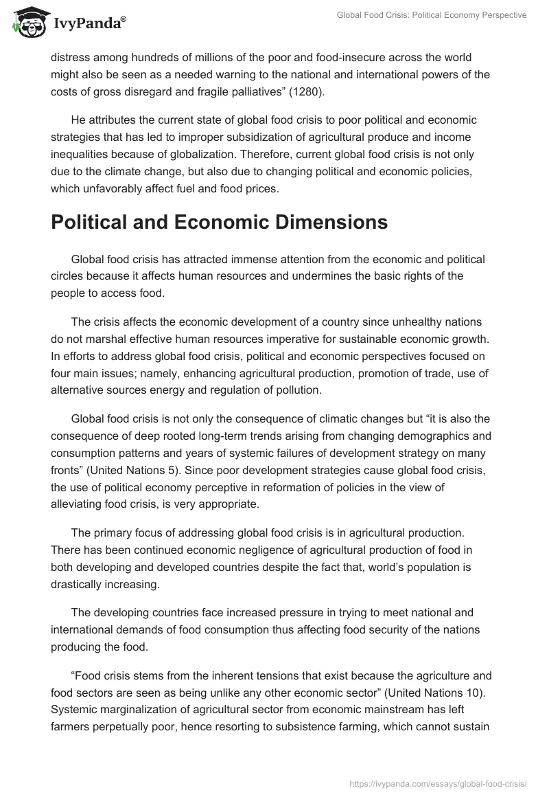 Global Food Crisis: Political Economy Perspective. Page 3