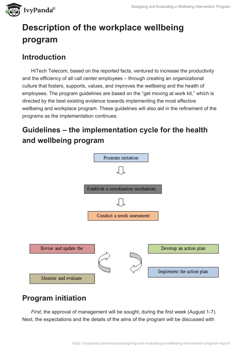 Designing and Evaluating a Wellbeing Intervention Program. Page 4