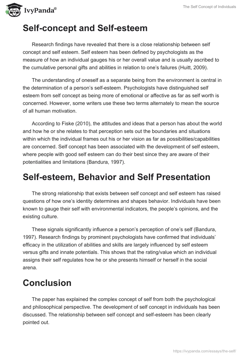 The Self Concept of Individuals. Page 3