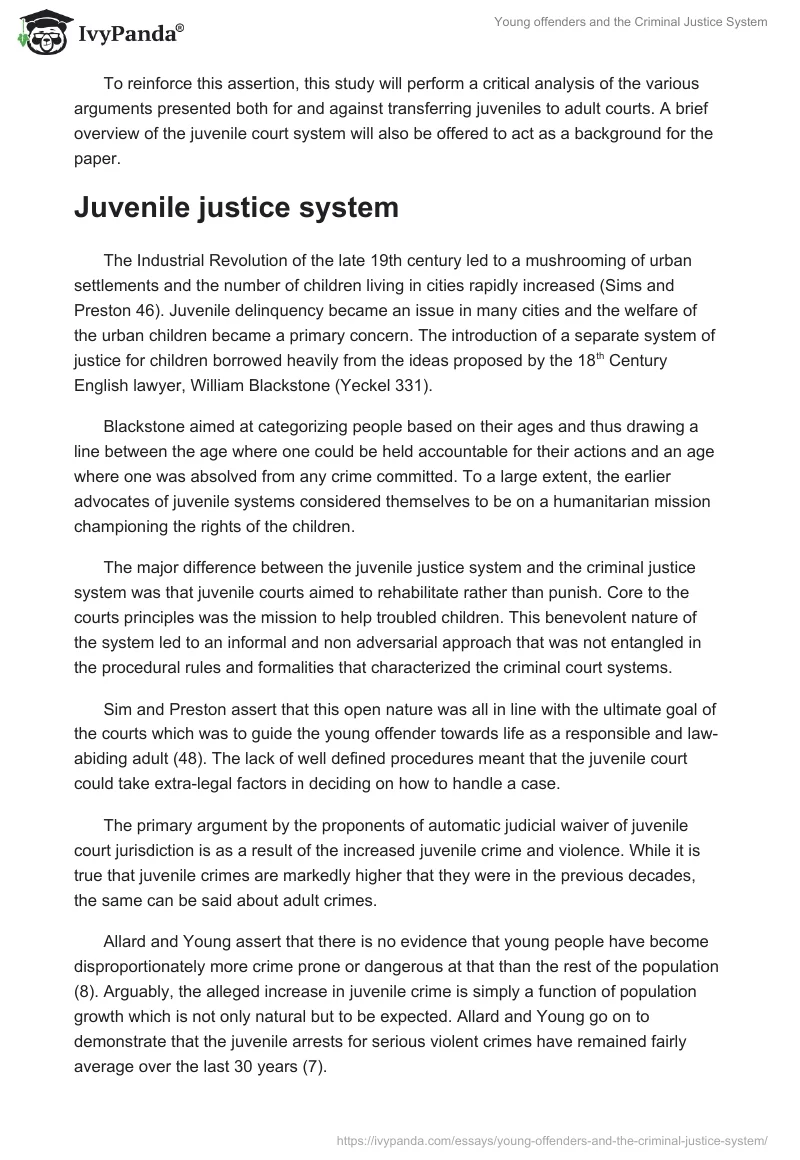 Young Offenders and the Criminal Justice System. Page 2