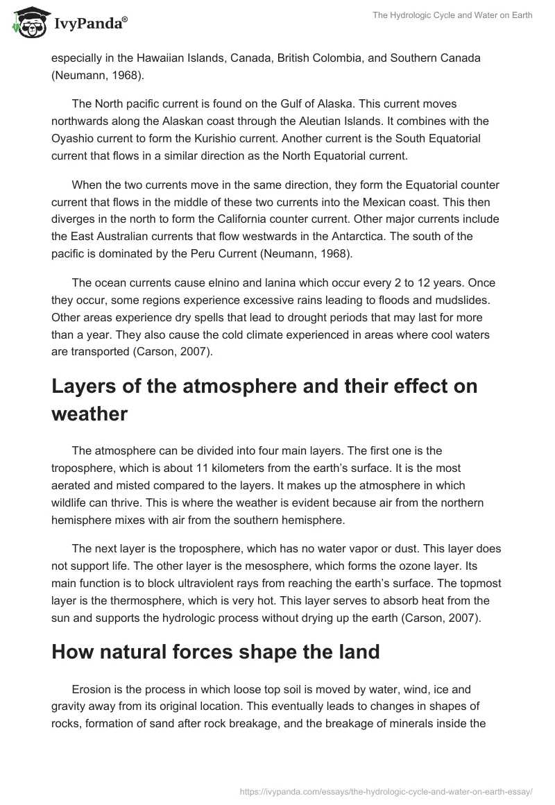 The Hydrologic Cycle and Water on Earth. Page 2