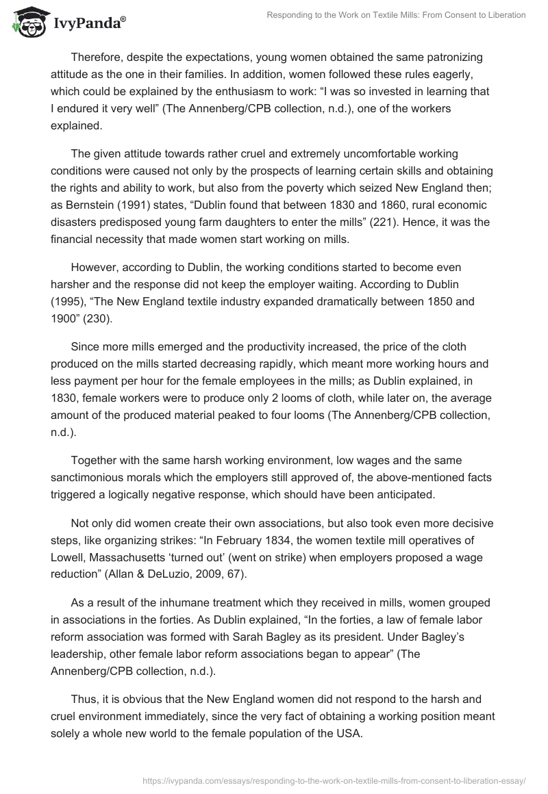 Responding to the Work on Textile Mills: From Consent to Liberation. Page 2