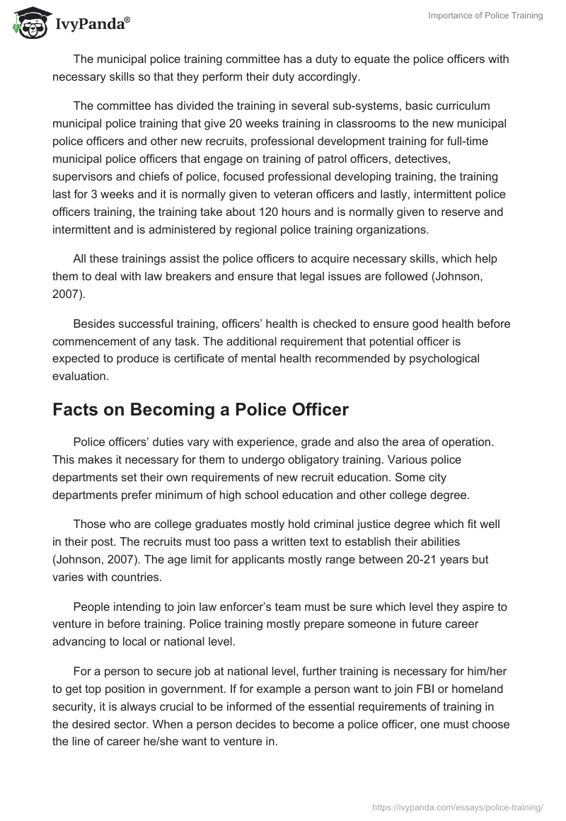 Importance of Police Training. Page 3