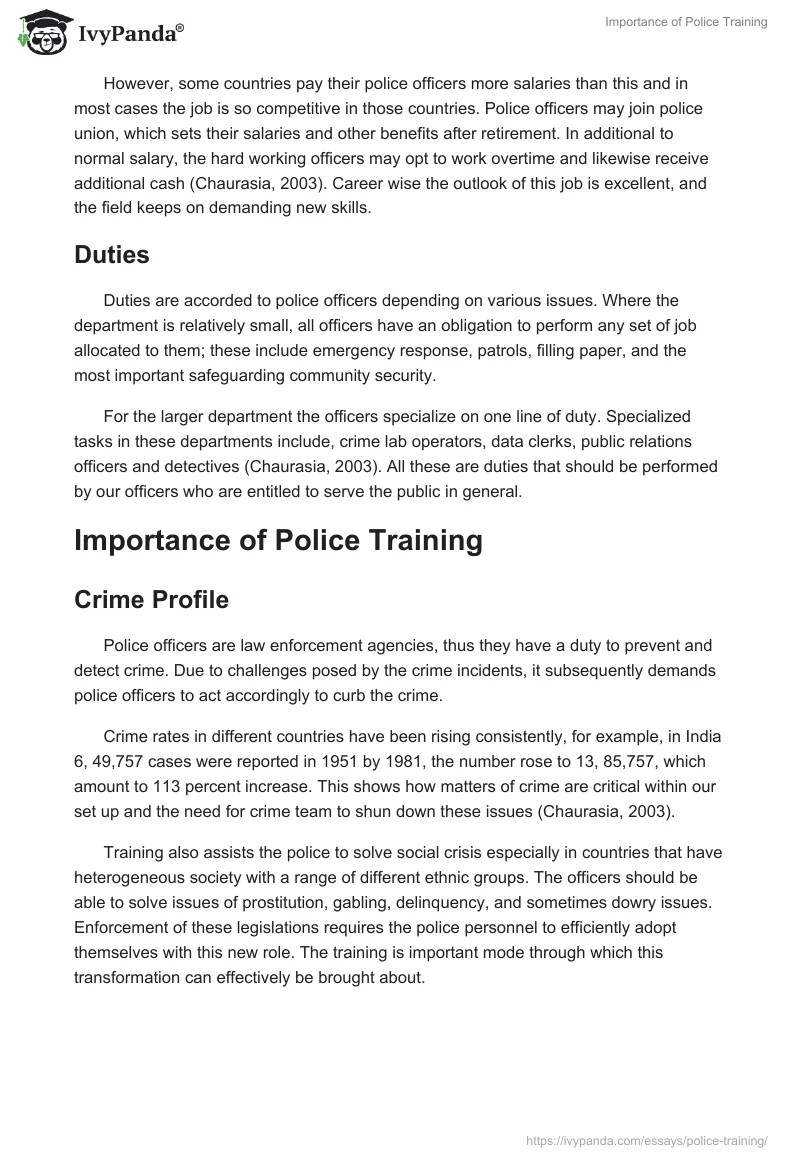 Importance of Police Training. Page 5