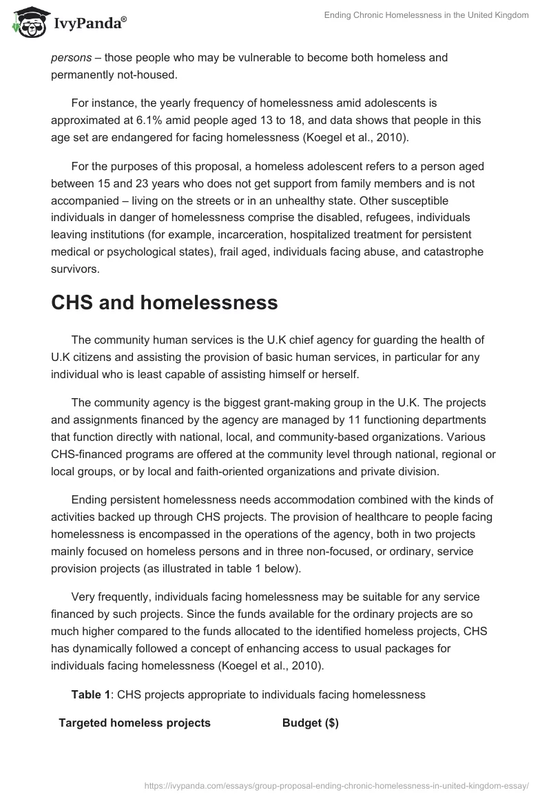 Ending Chronic Homelessness in the United Kingdom. Page 2