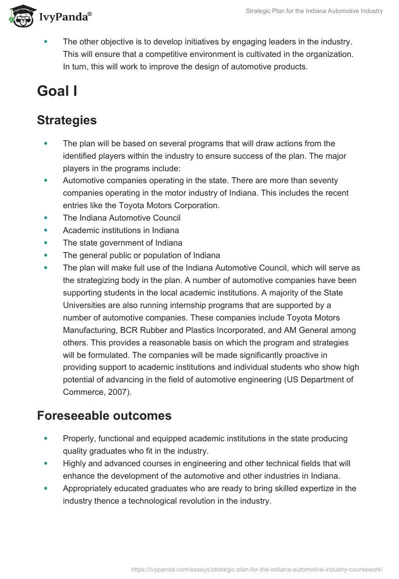 Strategic Plan for the Indiana Automotive Industry. Page 3