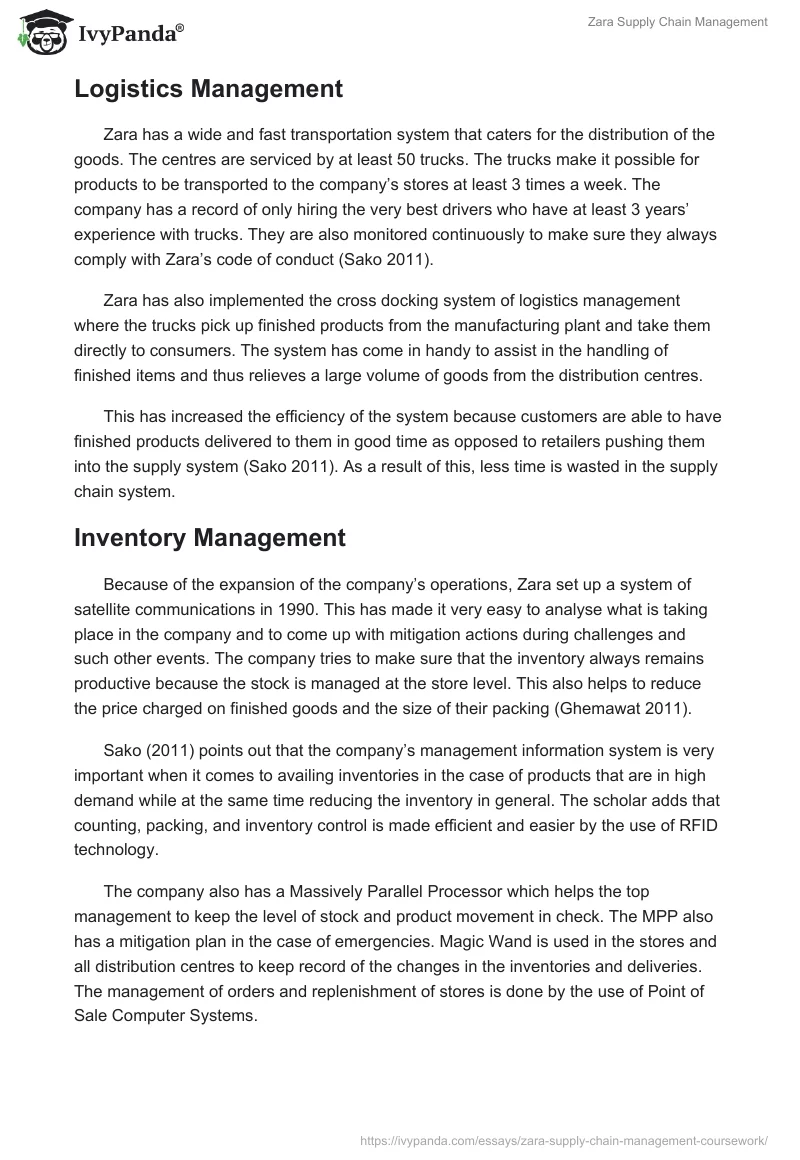 Zara Supply Chain Management. Page 4
