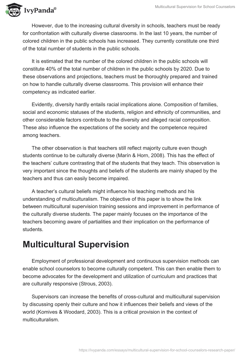 Multicultural Supervision for School Counselors. Page 2