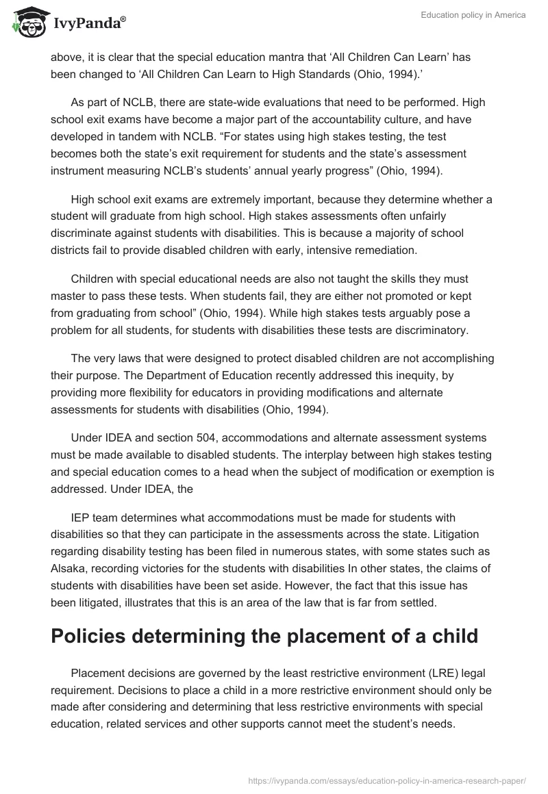 Education policy in America. Page 4