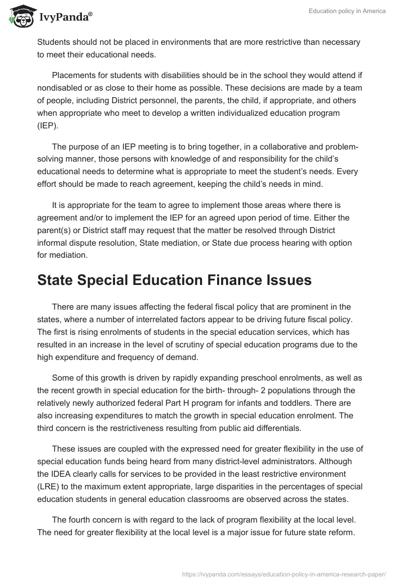 Education policy in America. Page 5