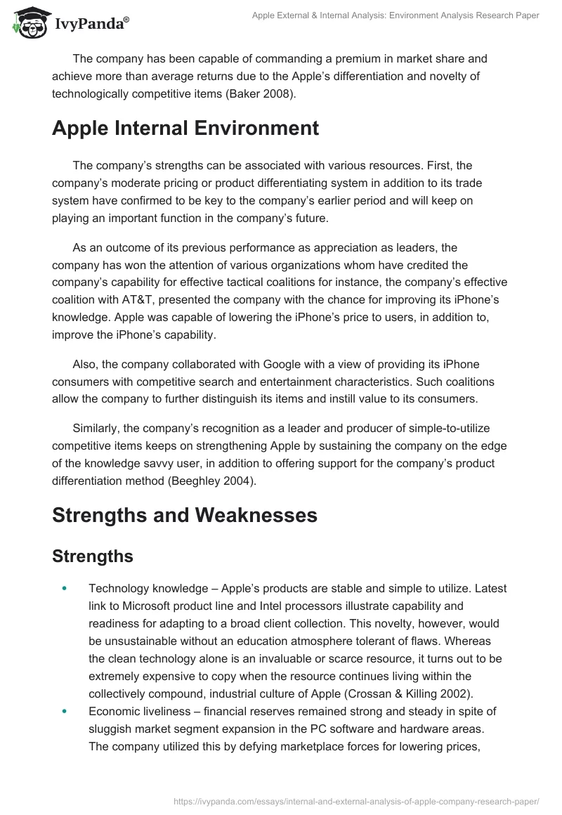 Apple External & Internal Analysis: Environment Analysis Research Paper. Page 3