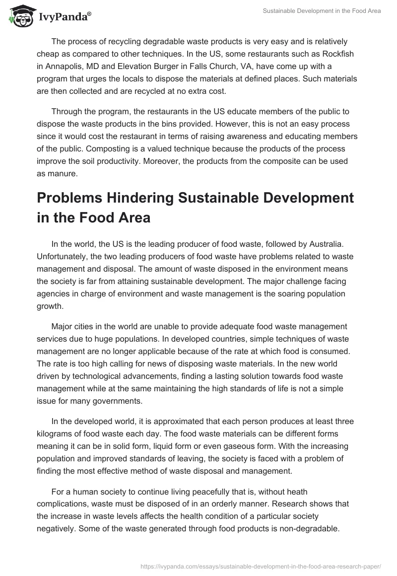 Sustainable Development in the Food Area. Page 3
