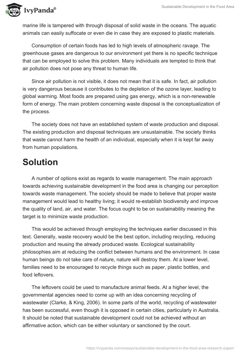 Sustainable Development in the Food Area. Page 5