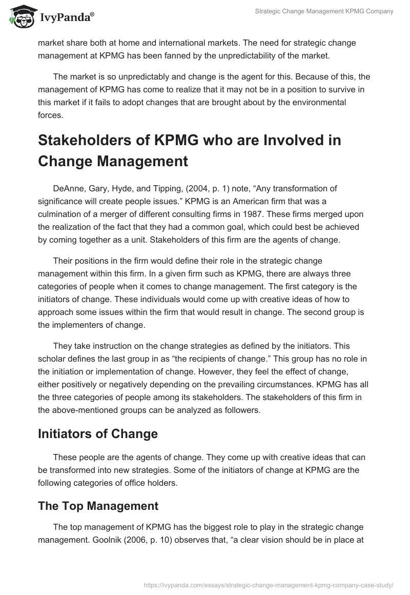 Strategic Change Management KPMG Company. Page 3