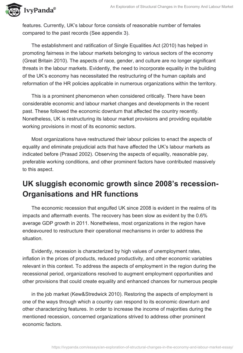 An Exploration of Structural Changes in the Economy And Labour Market. Page 3