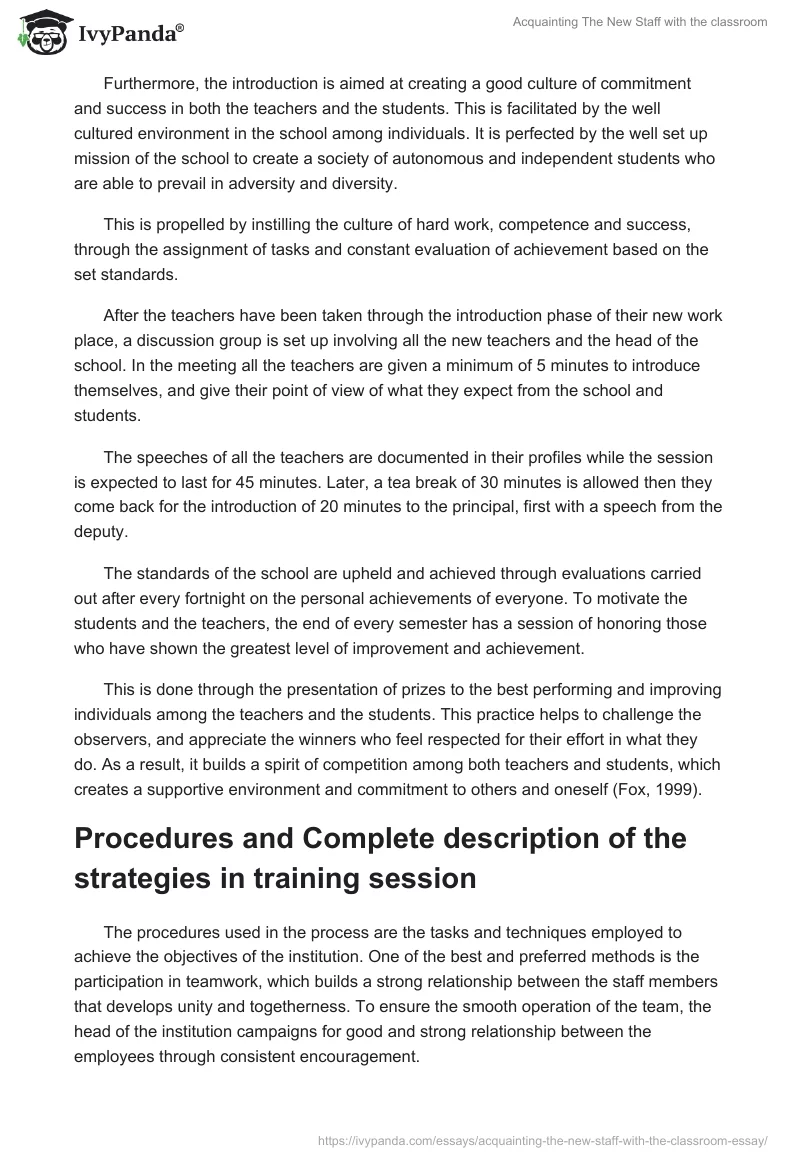 Acquainting The New Staff With the Classroom. Page 3