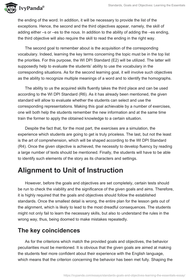 Standards, Goals and Objectives: Learning the Essentials. Page 2