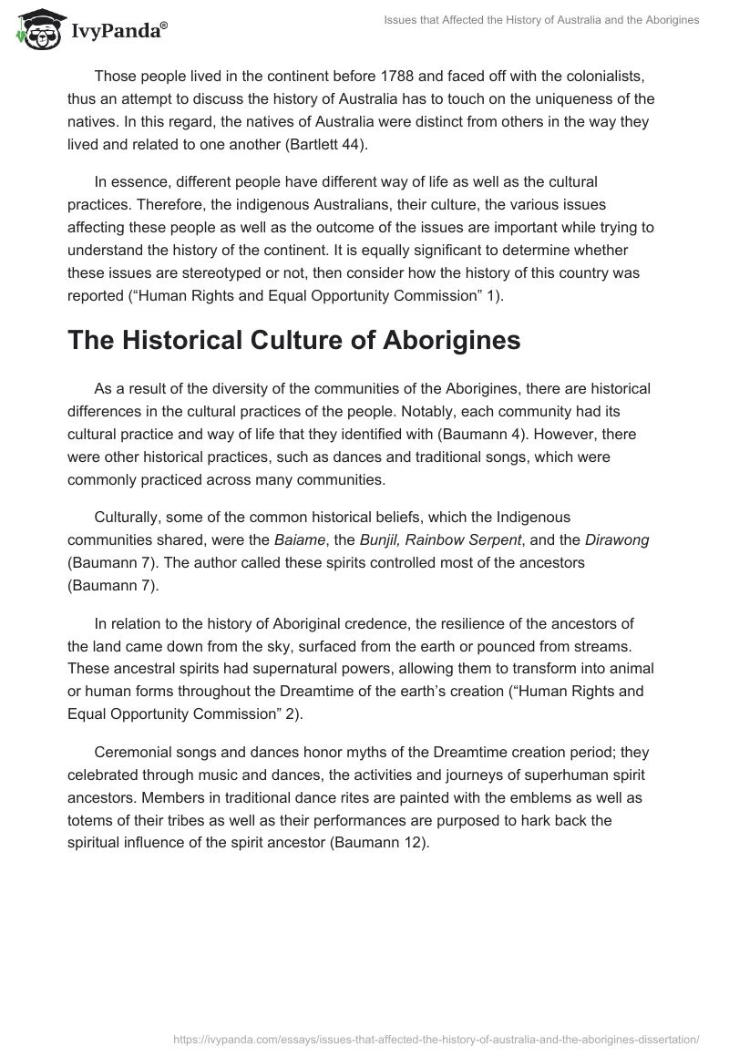 Issues that Affected the History of Australia and the Aborigines. Page 2