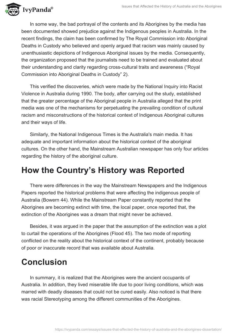 Issues that Affected the History of Australia and the Aborigines. Page 4