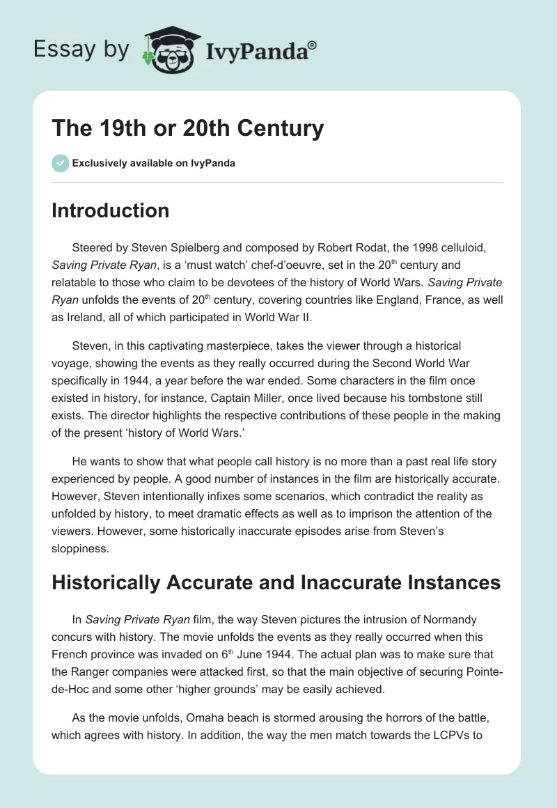 introduction of 20th century essay