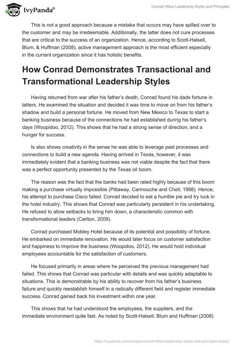 Conrad Hilton Leadership Styles and Principles. Page 4