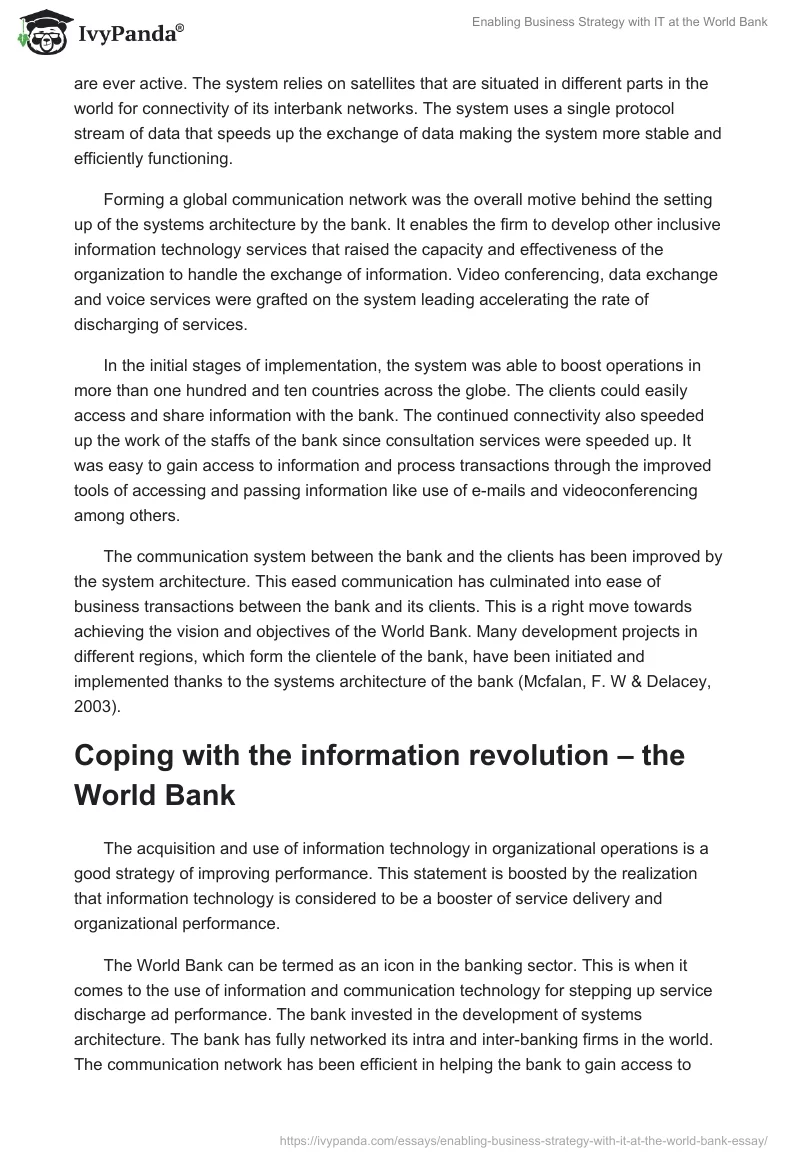 Enabling Business Strategy With IT at the World Bank. Page 5