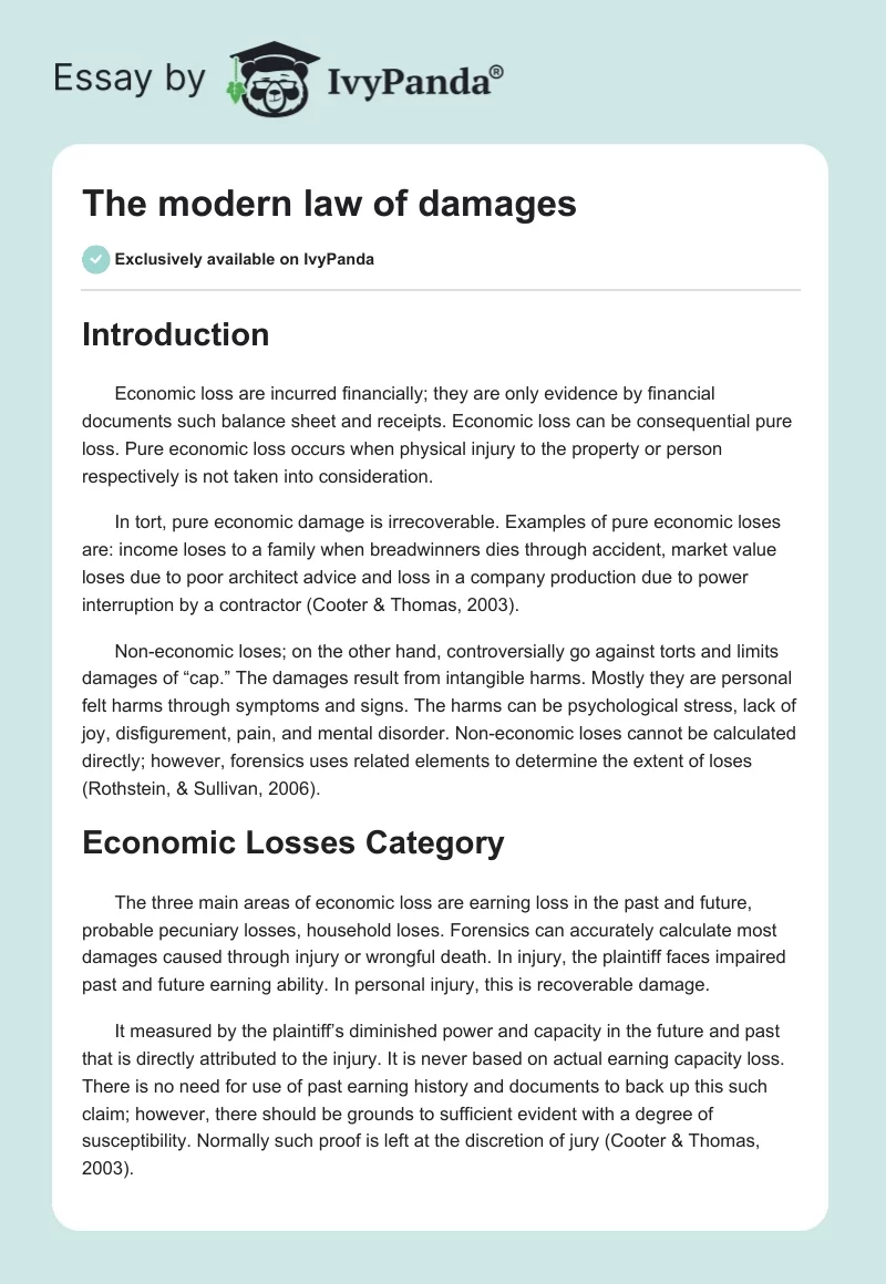 The modern law of damages. Page 1