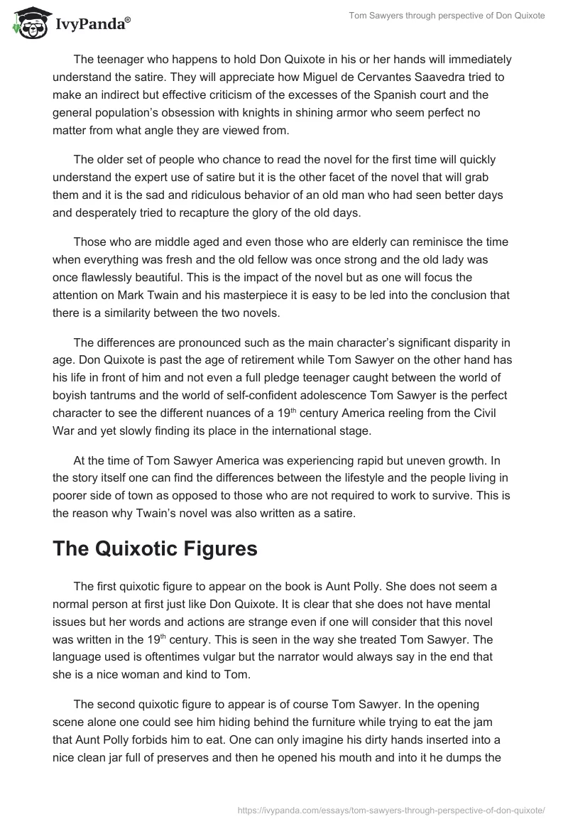 Tom Sawyers through perspective of Don Quixote. Page 2