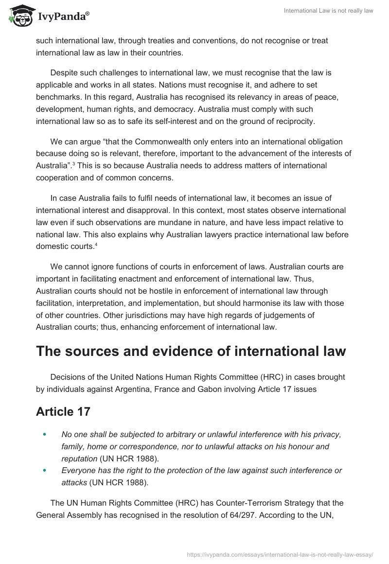 International Law Is Not Really Law. Page 3