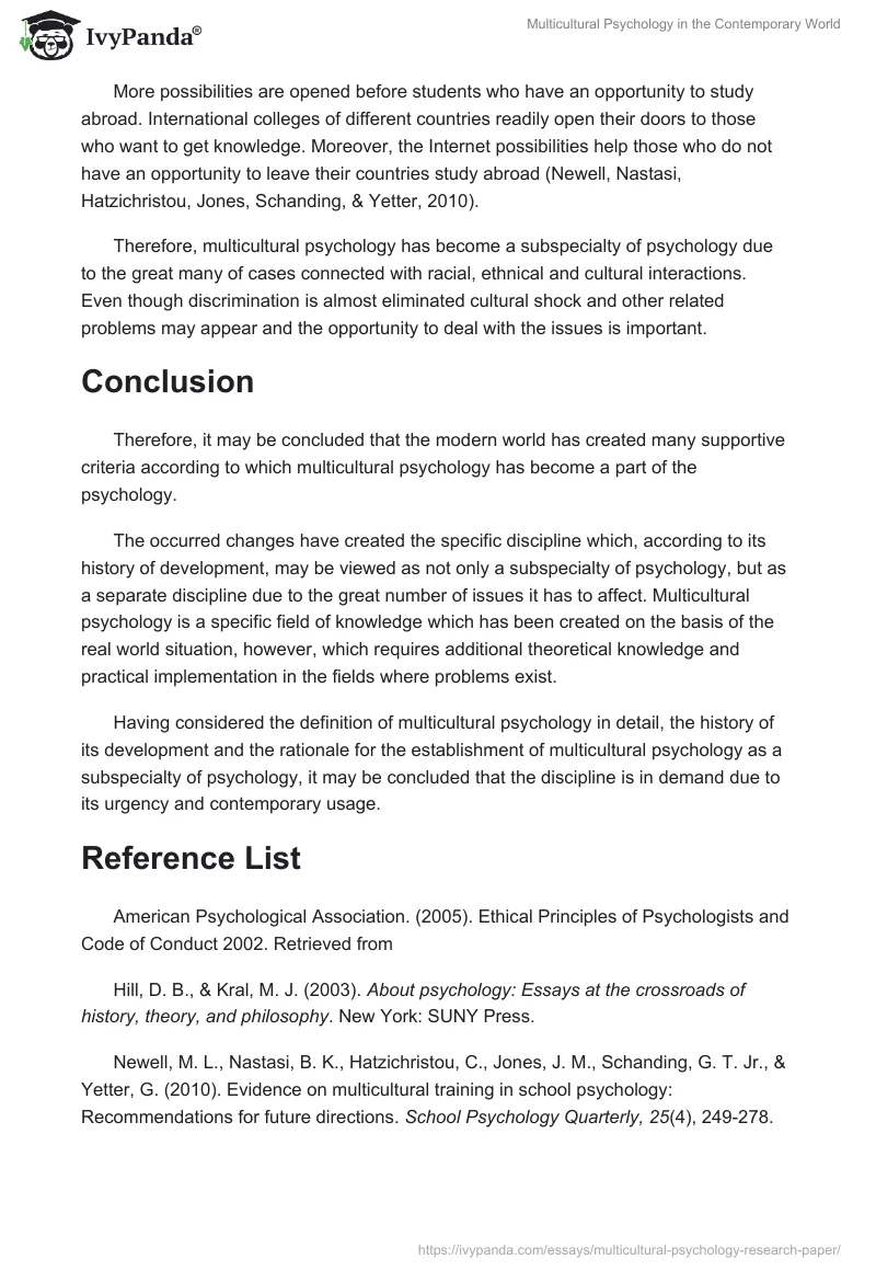 Multicultural Psychology in the Contemporary World. Page 3
