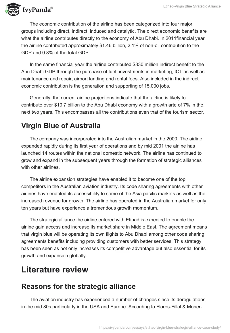 Etihad-Virgin Blue Strategic Alliance. Page 5