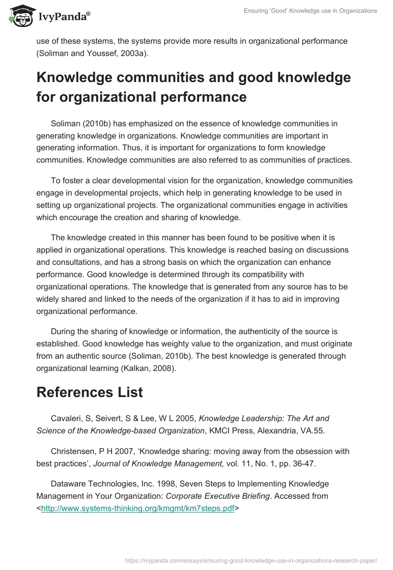 Ensuring ‘Good’ Knowledge use in Organizations. Page 3