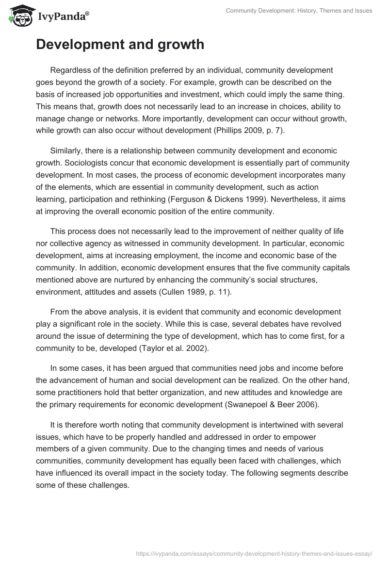 Community Development: History, Themes and Issues. Page 3